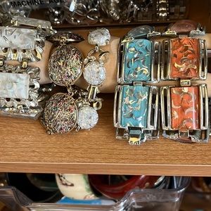 5 mid century confetti bracelets